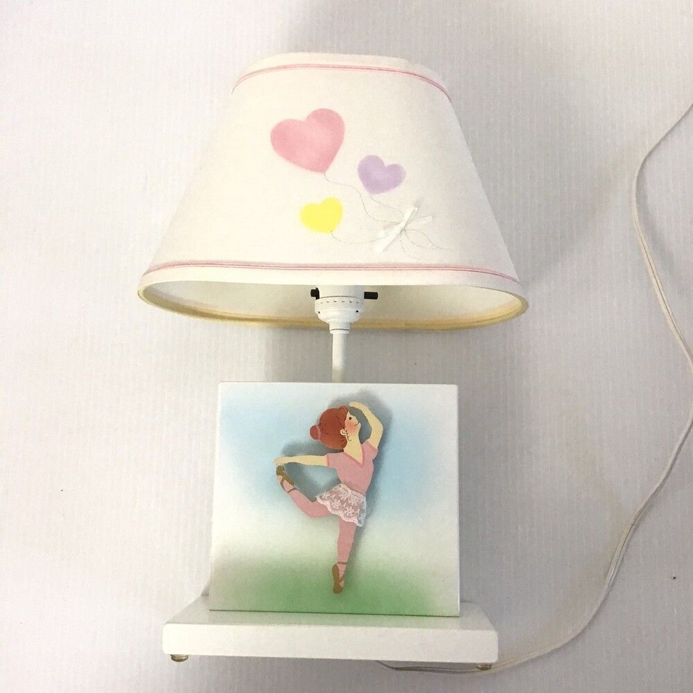 Hand Painted Wooden Ballerina Lamp